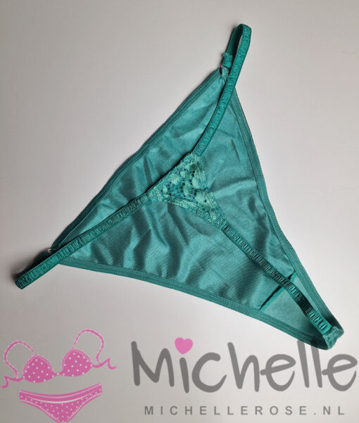 Groene satijnen string - Afbeelding 4