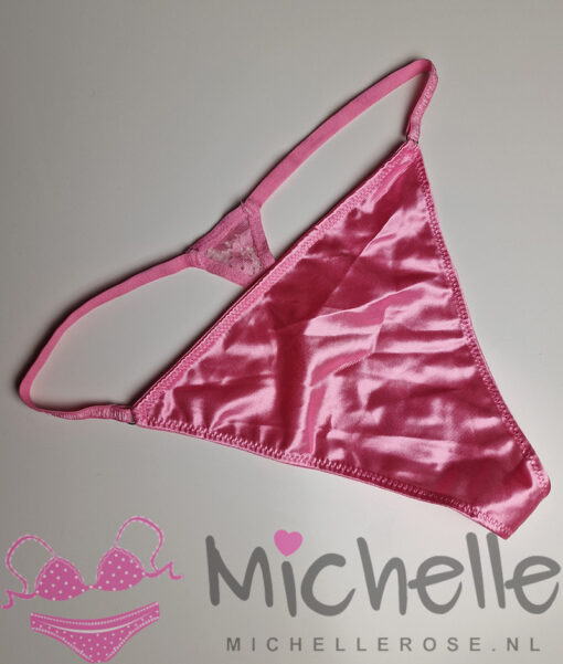 Roze satijnen string