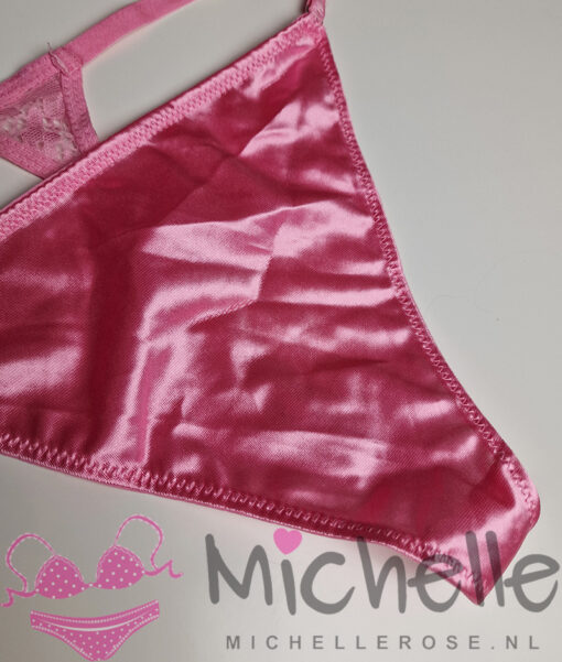 Roze satijnen string - Afbeelding 3