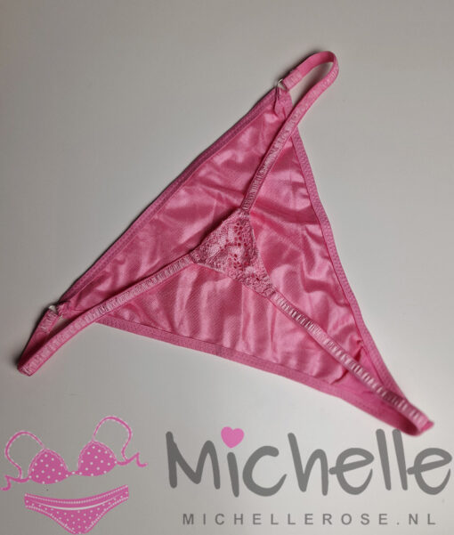 Roze satijnen string - Afbeelding 4