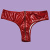 Rood lak slipje met rits